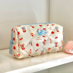 Handmade Satin Strawberry Bear Pouch