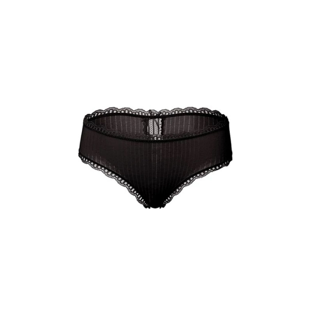 Bow Seamless Rib Cotton Lace-Trim Brief Panty