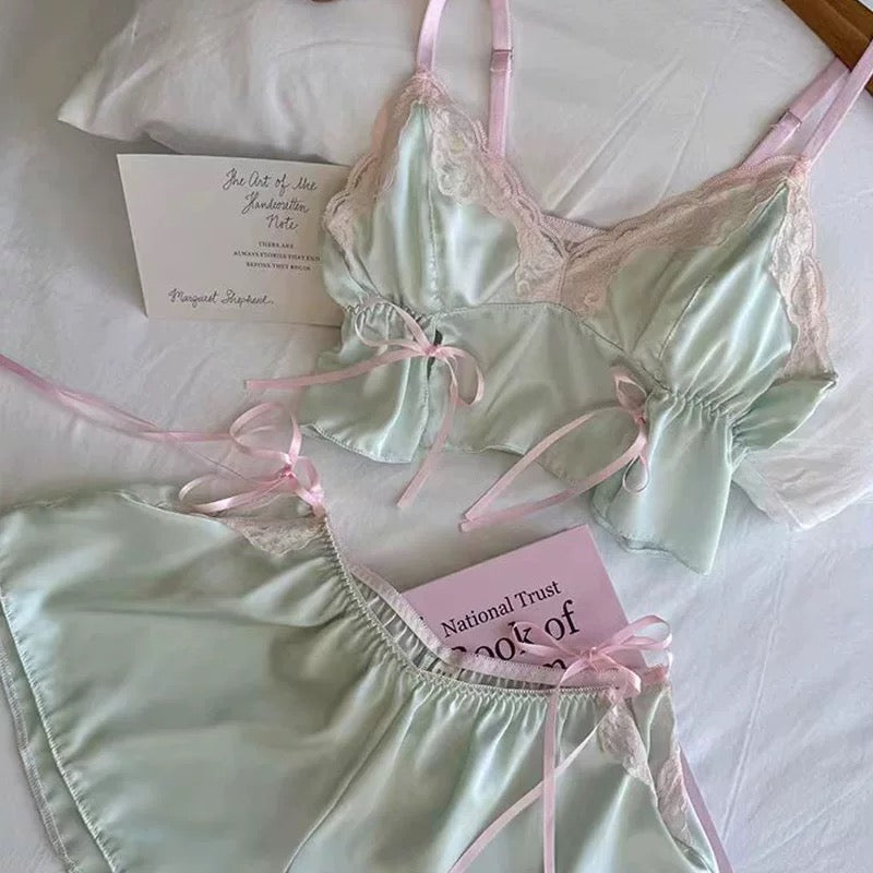 Bow Lace Cami&Short Sleep Set