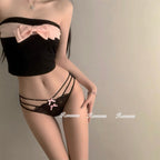 Sexy Cross Bow Lace String Bikini Brief Panty