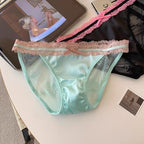 Dopamine Colorblock Satin Bow Low-Rise Brief Panty