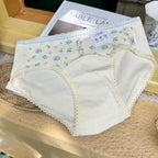 Cute Cotton Bear Floral Full Brief Panty