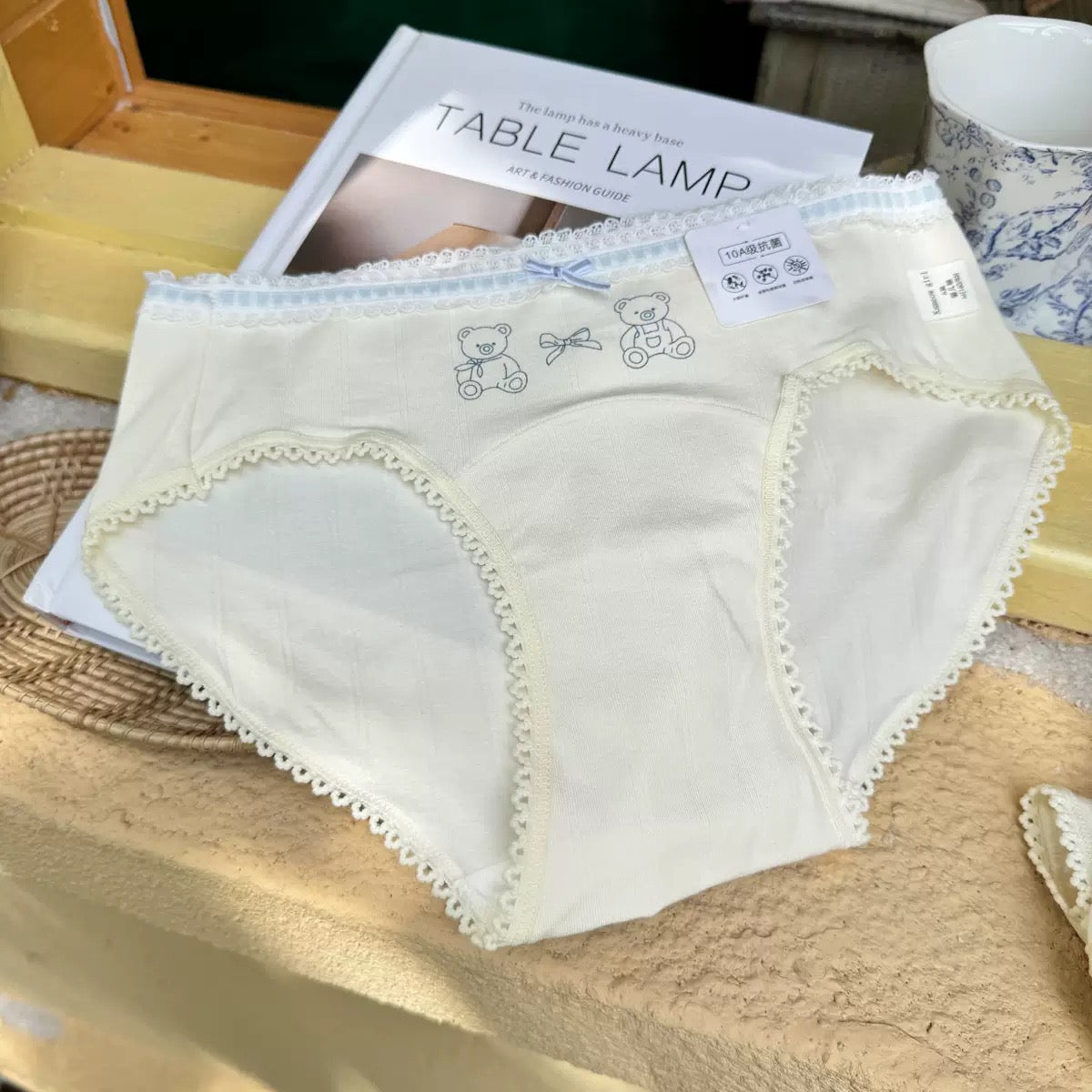 Cute Cotton Bear Floral Full Brief Panty