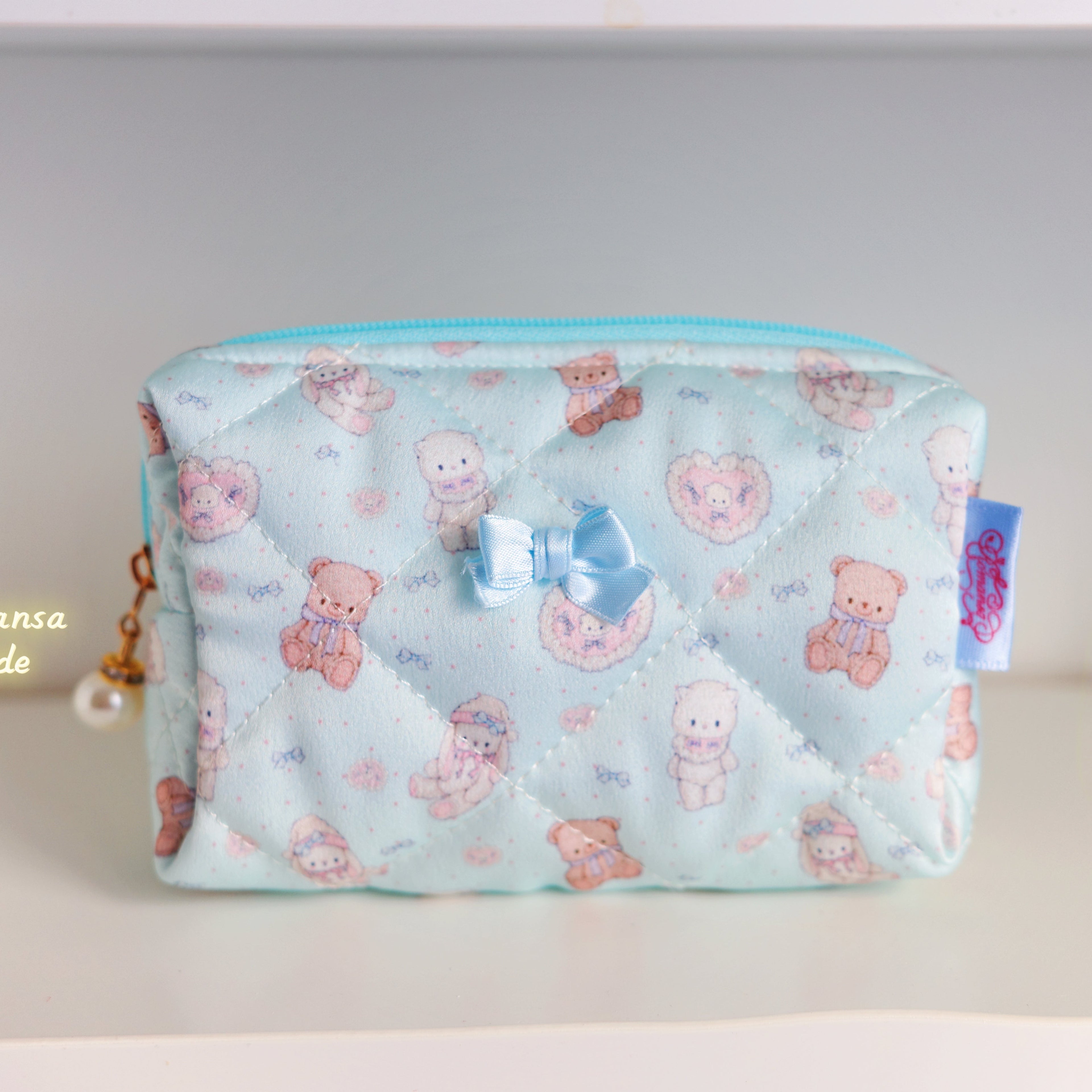 Handmade Baby Blue Bear Pouch