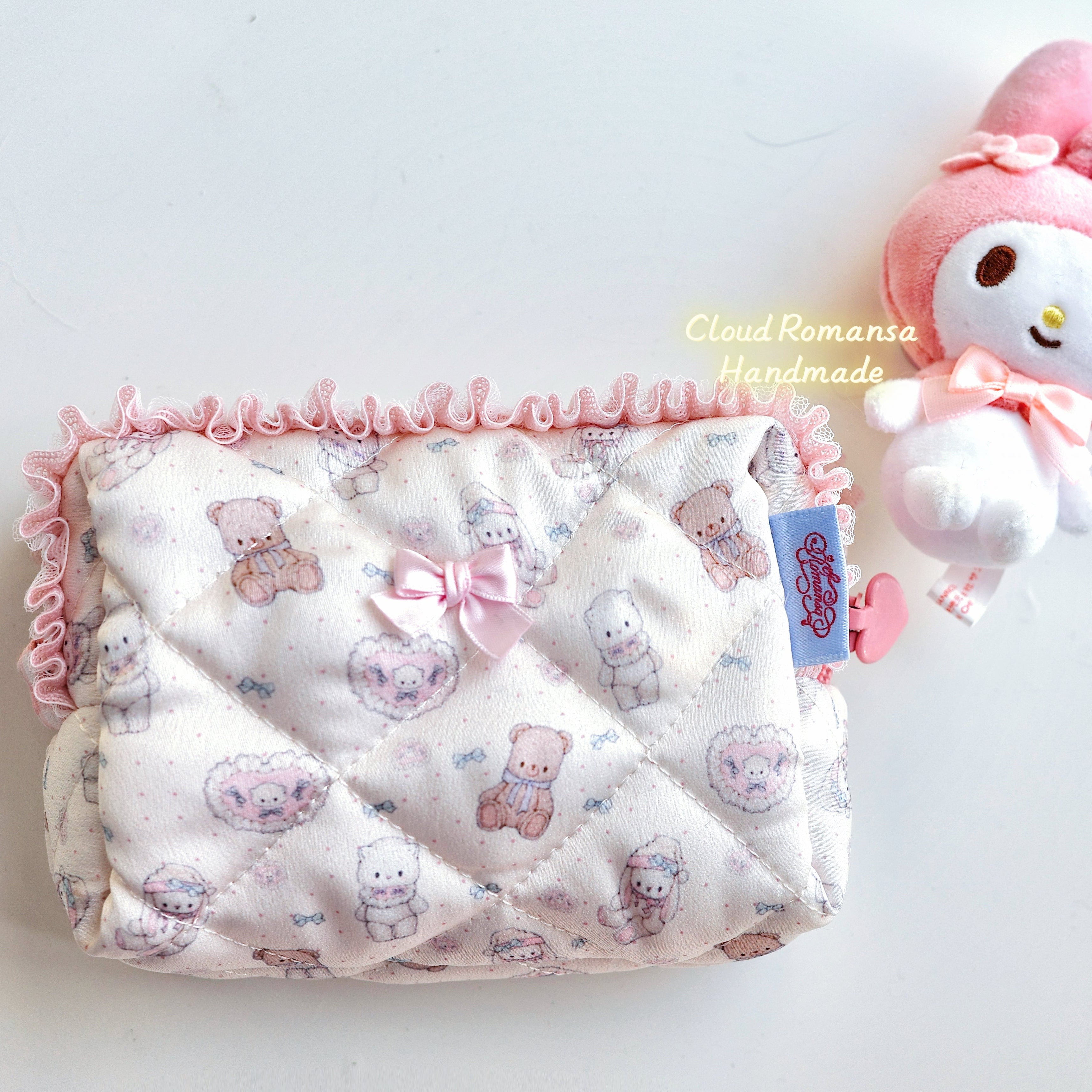 Handmade Pink Bear Pouch